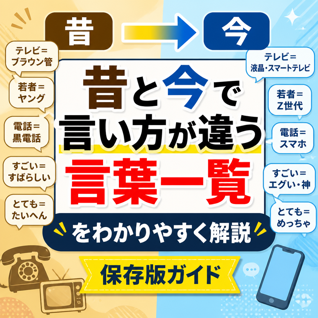 昔と今で言い方が違う言葉一覧をわかりやすく解説 保存版ガイド