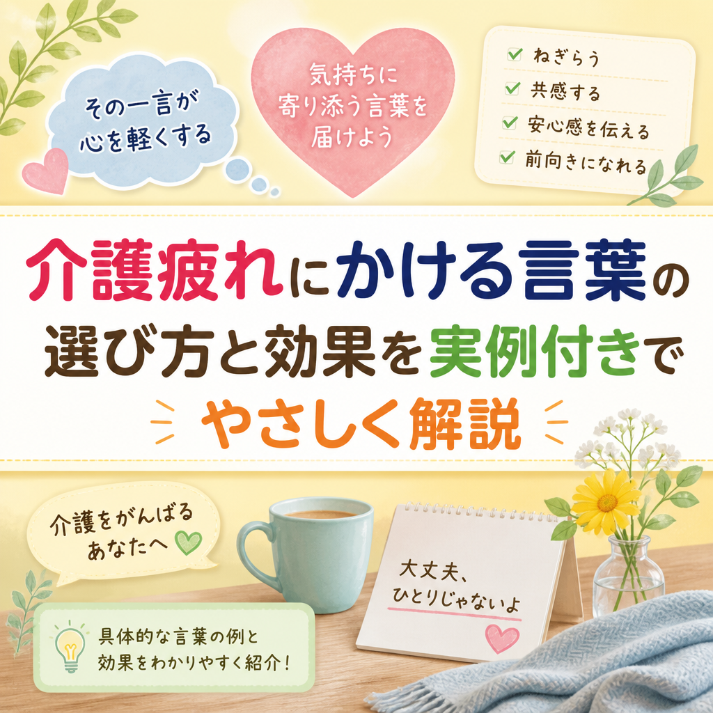 介護疲れにかける言葉の選び方と効果を実例付きでやさしく解説
