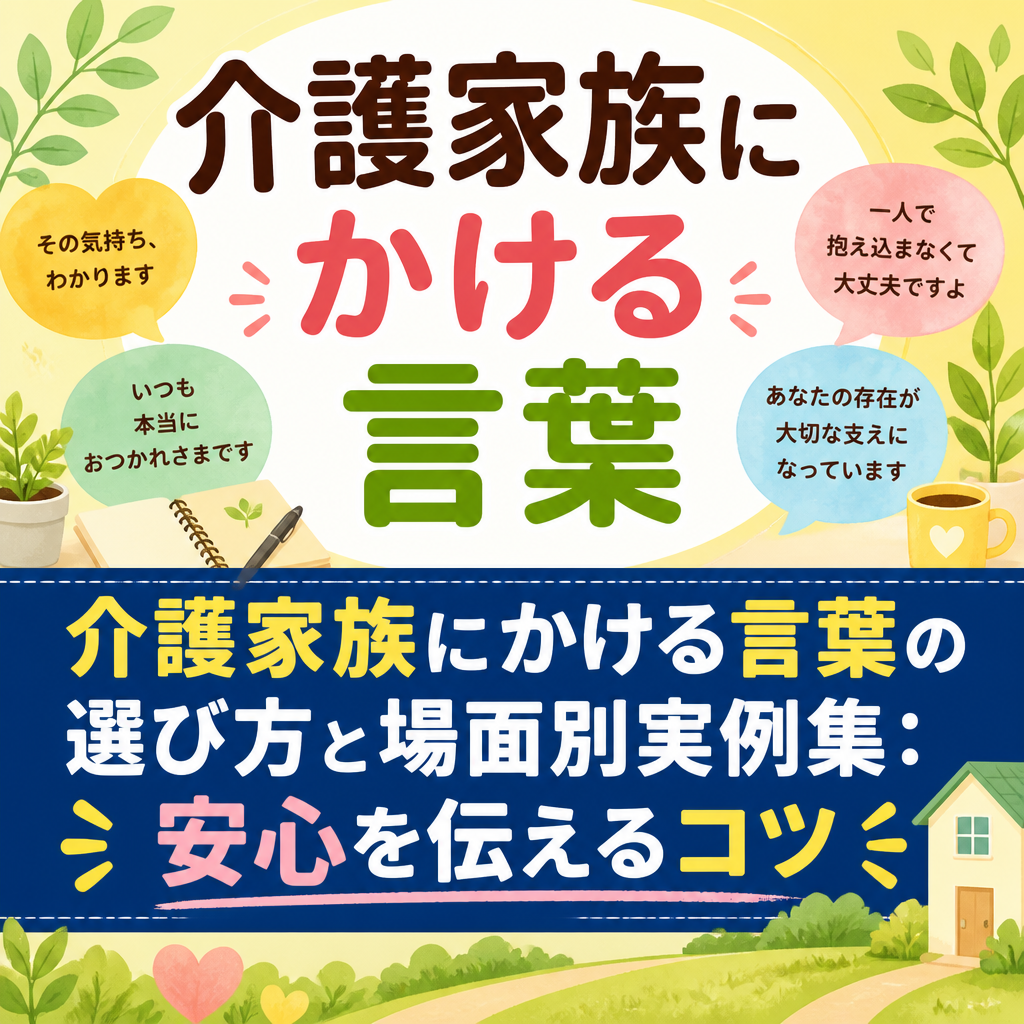 介護家族にかける言葉の選び方と場面別実例集：安心を伝えるコツ