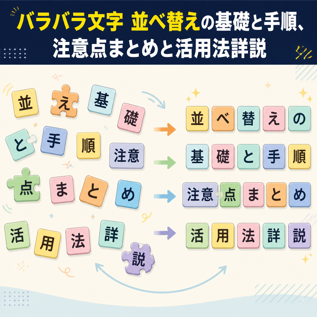 バラバラ文字 並べ替えの基礎と手順、注意点まとめと活用法詳説