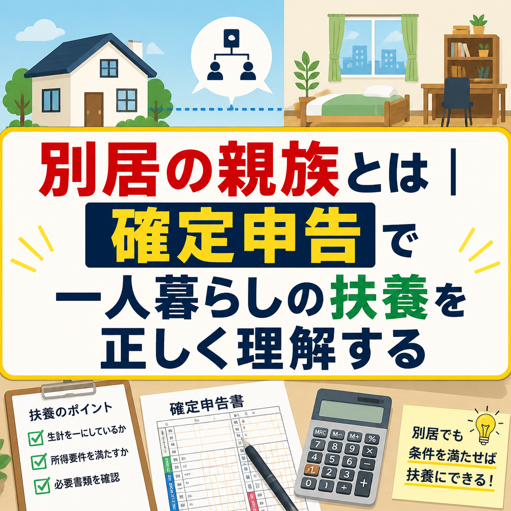 別居の親族とは｜確定申告で一人暮らしの扶養を正しく理解する