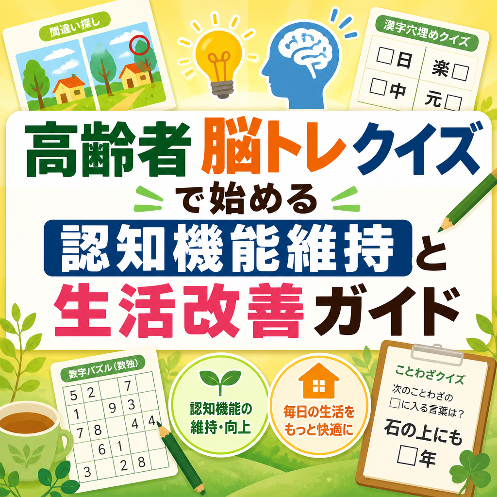 高齢者 脳トレ クイズで始める認知機能維持と生活改善ガイド