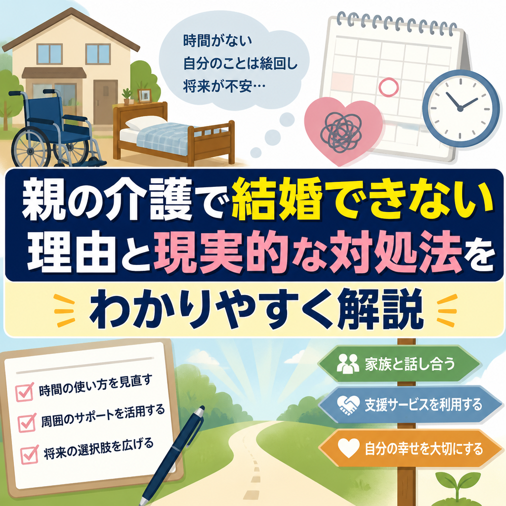 親の介護で結婚できない理由と現実的な対処法をわかりやすく解説